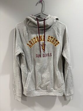 Colosseum Arizona State Gray Crewneck Sweatshirt with Maroon Accents